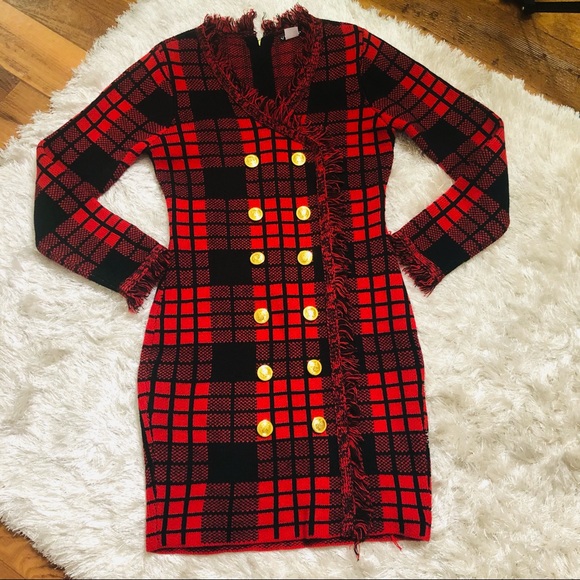 Venus plaid button front Suit Dress - Picture 3 of 8